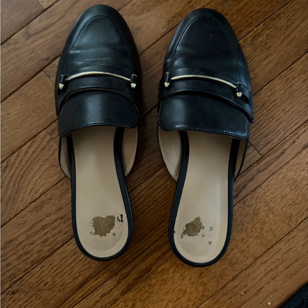 Well worn Black Leather Women's Loafers